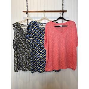 Liz Claiborne LOT OF 3 - Sleeveless & Short Sleeves Tee Shirt Bundle Size 2X